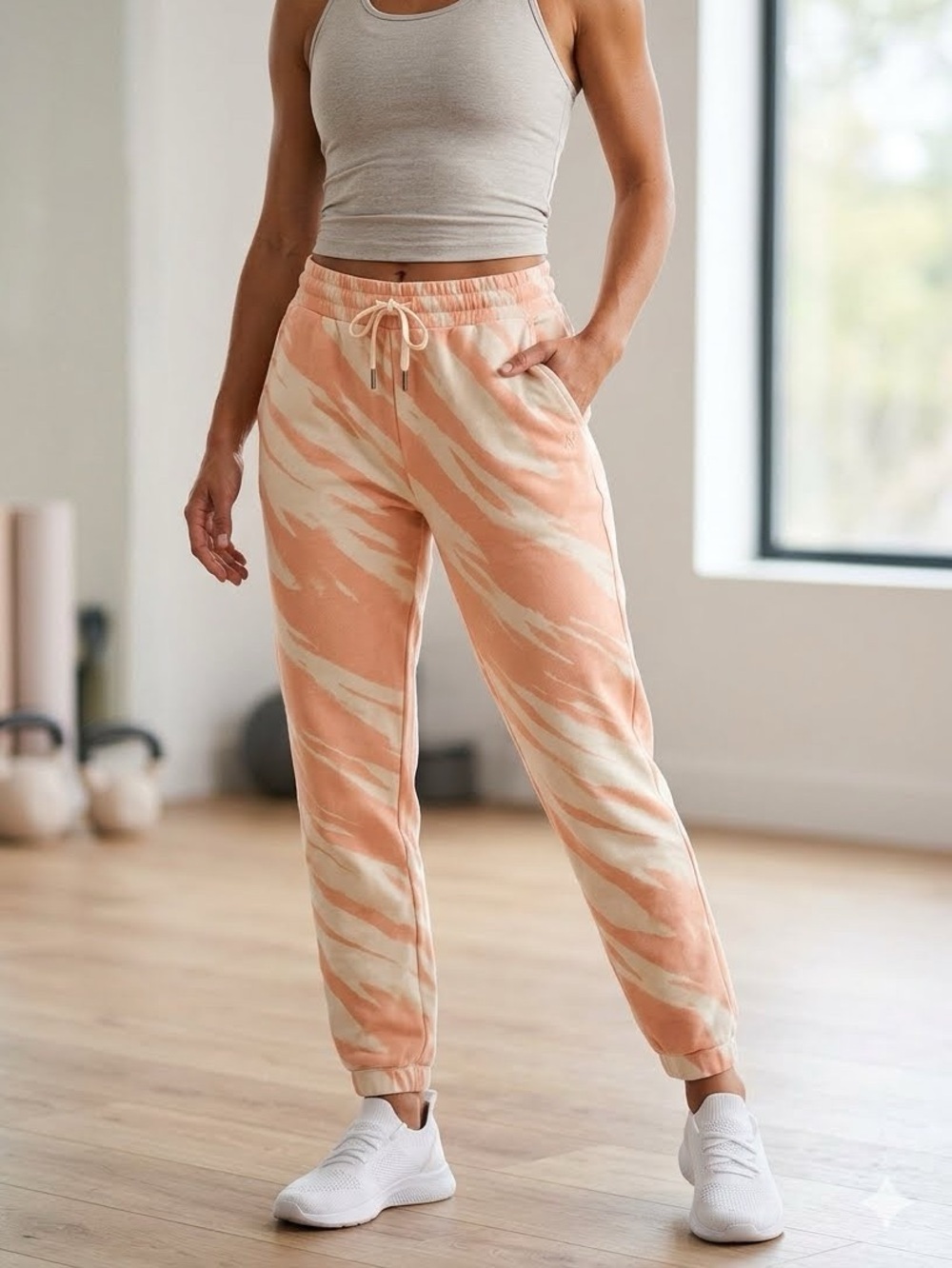 Sweaty Betty | Essential Pocket Joggers in Nectarine Orange Tie Dye Size Large